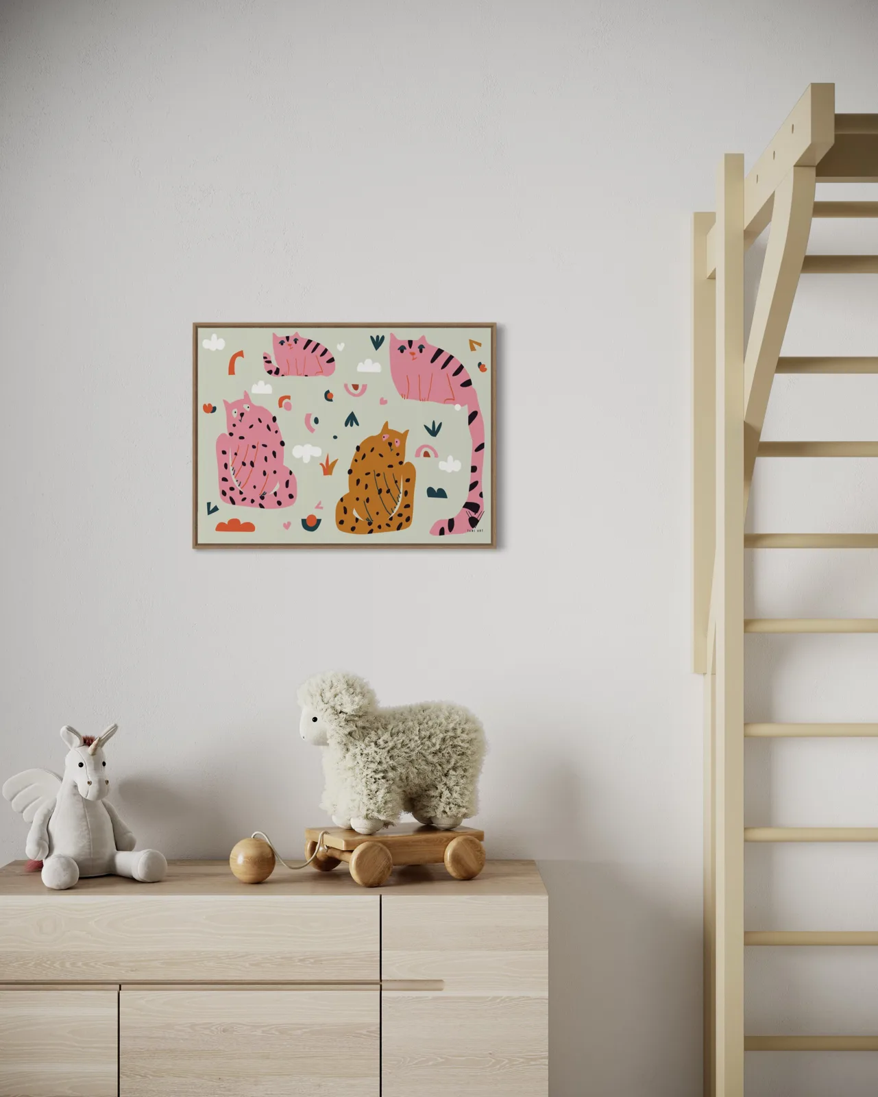 Koty — oryginalny obraz akrylowy, Yani Art