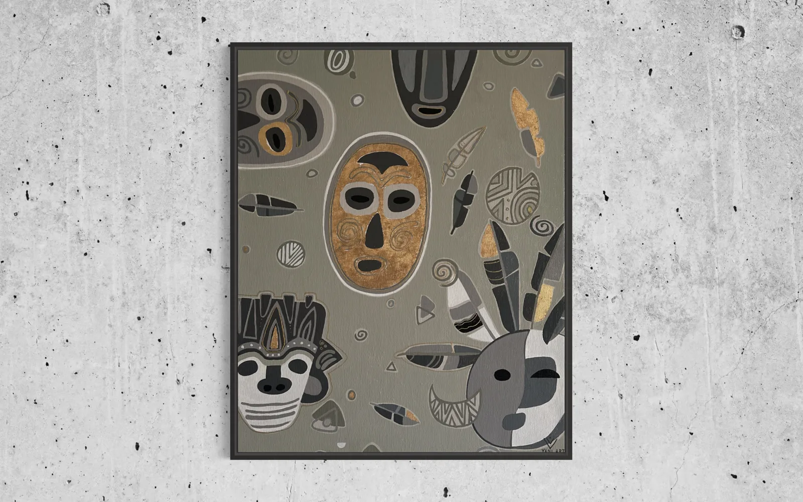 Masks — original acrylic painting, Yani Art