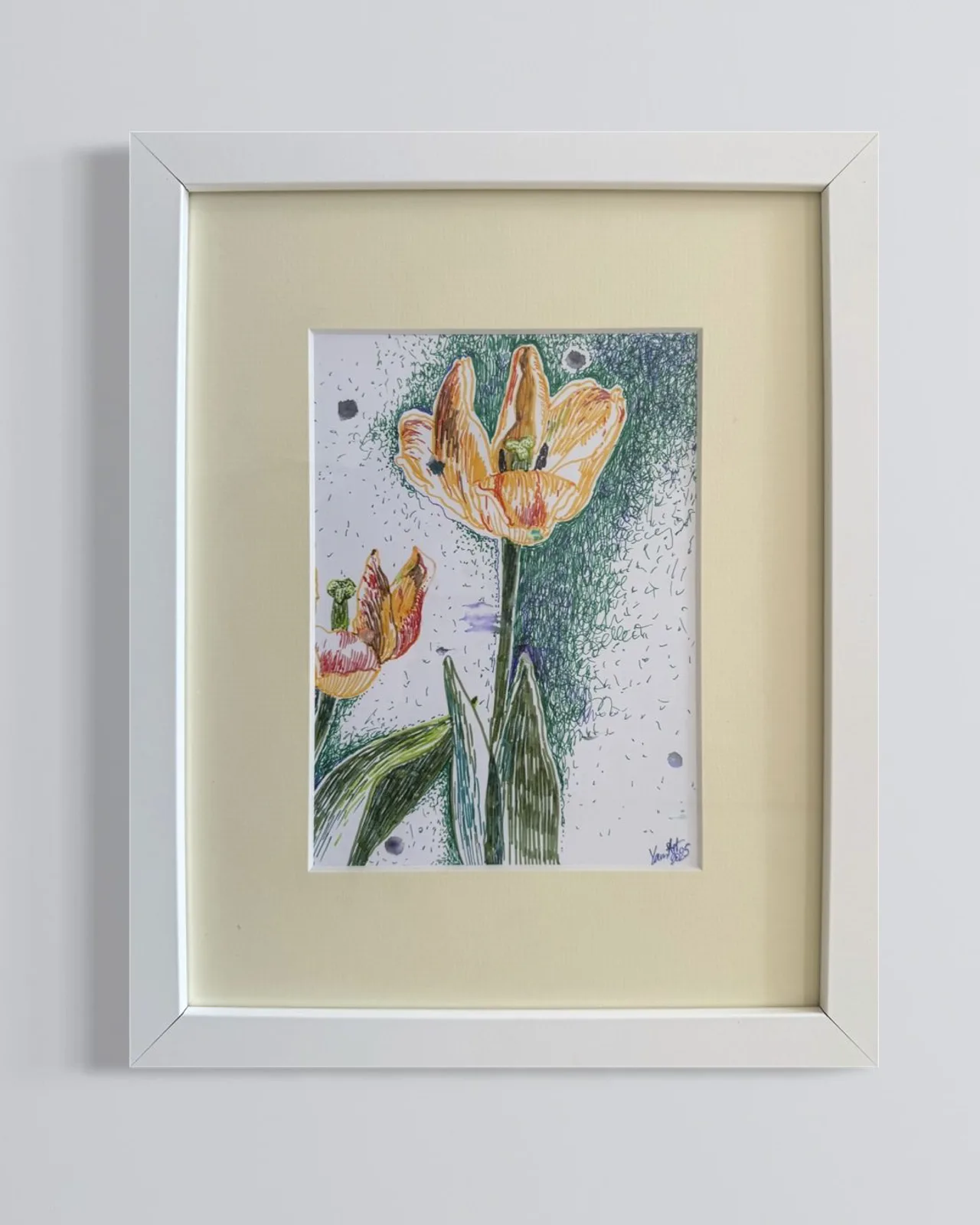 Mazurskie tulipany — oryginalny obraz akrylowy, Yani Art