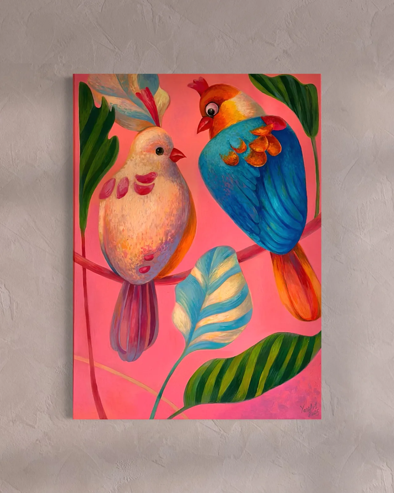 Ptaki — oryginalny obraz akrylowy, Yani Art