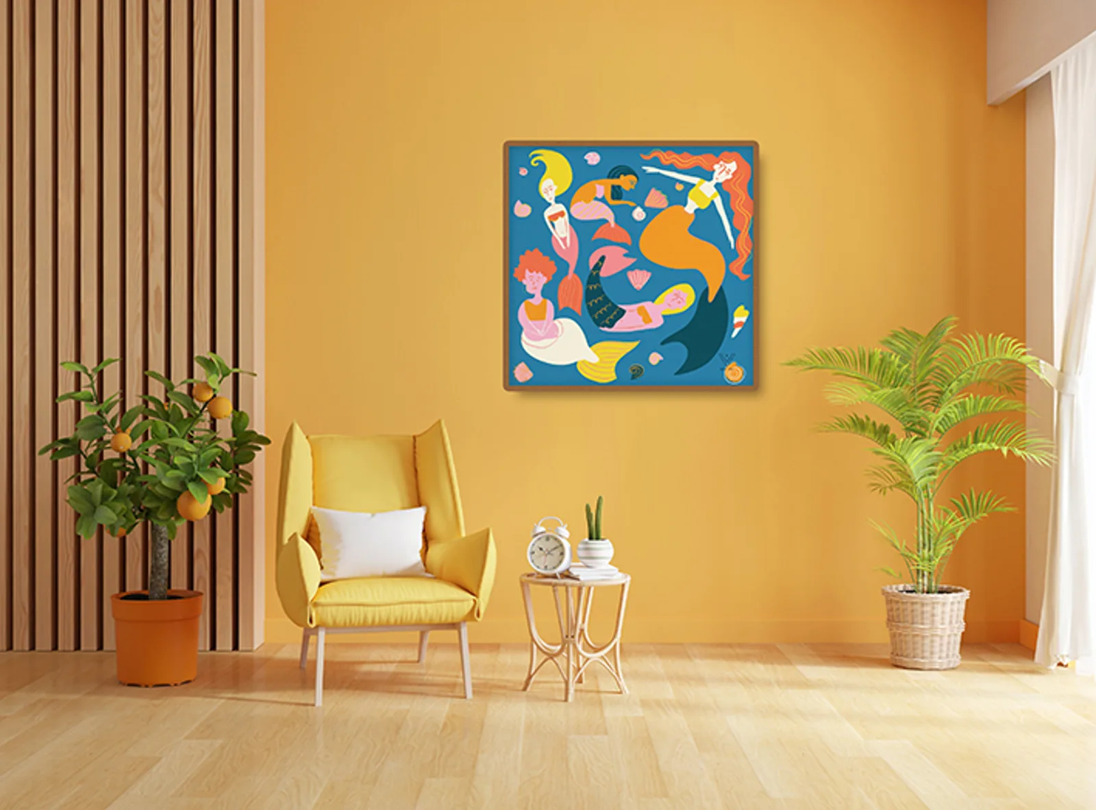 Syreny — oryginalny obraz akrylowy, Yani Art
