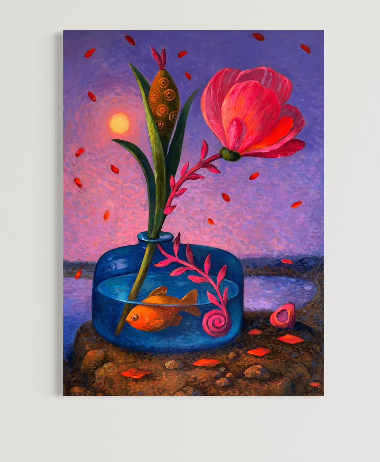 Wstrzymany oddech — oryginalny obraz akrylowy, Yani Art
